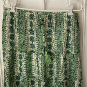 J. Jill Green and Cream Printed Midi Skirt